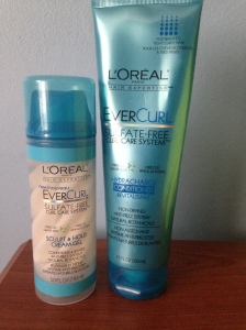 L'oreal Ever Curl (from the left: Sculpt and Hold Cream Gel, Hydracharge Conditioner) 